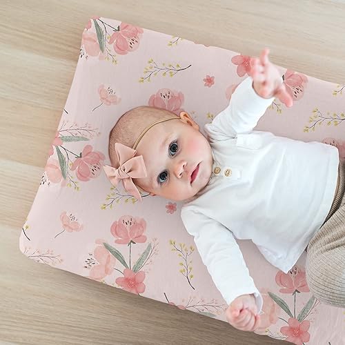 Stretchy Changing Pad Covers for Boys Girls,2 Pack Jersey Knit,Elephant & Whale - Jamouz