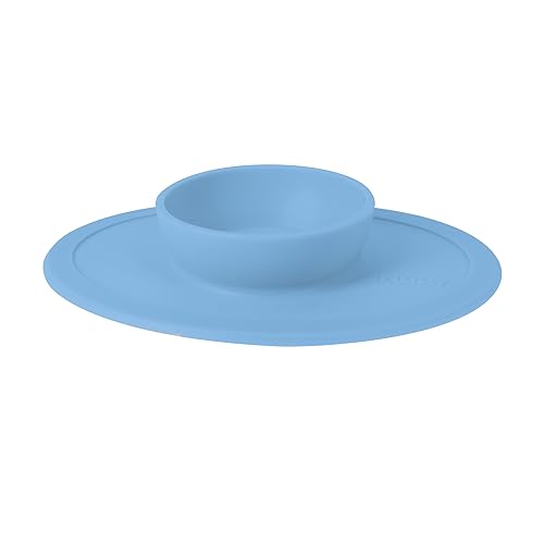 Nuby Sure Grip Silicone Feeding Bowl - Toddler Suction Plate - 6+ Months - Aqua - Jamouz