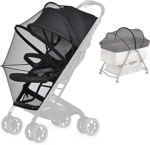 Stroller Sun Shade, 2-in-1 Stroller Mosquito net Cover and Stroller Shade, Universal Breathable Baby Stroller Cover for Sun with Two-Way Zipper for Stroller Shade Extender. - Jamouz
