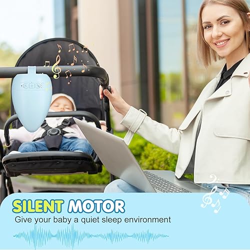 Baby Stroller Rocker Rechargeable, 11 Soothing Sounds Sleep Soother with Cry Activated Sensor, Adjustable Speed with 15,30,45 Minute Timer- Fits All Pushchairs & Prams Create a Baby Bouncer - Jamouz