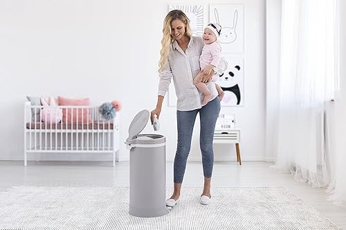 Premium Steel Diaper Waste Pail with Step Open, Gray - Jamouz