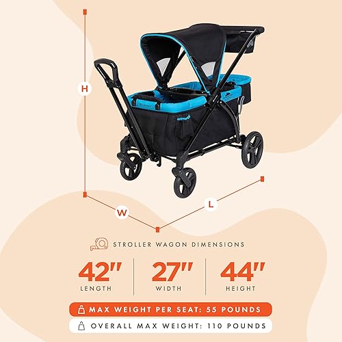 Baby Trend Expedition 2-in-1 Stroller Wagon PLUS, Ultra Marine - Jamouz