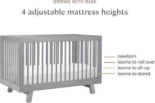 babyletto Hudson 3-in-1 Convertible Baby Crib with Toddler Bed & Daybed Conversion - Easy to Assemble - GREENGUARD Gold Certified w/ 4 Adjustable Mattress Heights - Natural - Jamouz