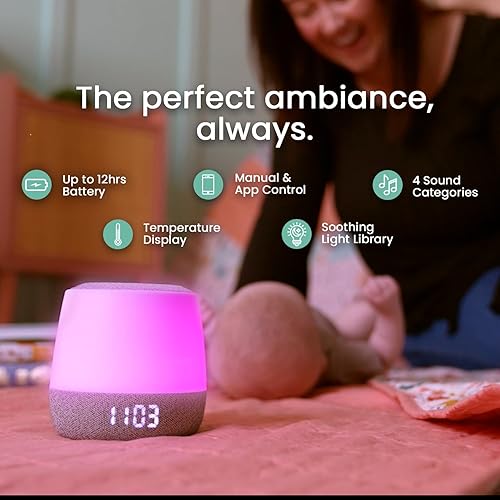 Babysense Dreamer 2.0 Baby Sound Machine with Night Light | 2nd Gen | 28 Soothing Sounds | Toddler Sleep Trainer | App-Controlled White Noise Machine | Sleep Timer | 2.4GHz WiFi | US Only - Jamouz