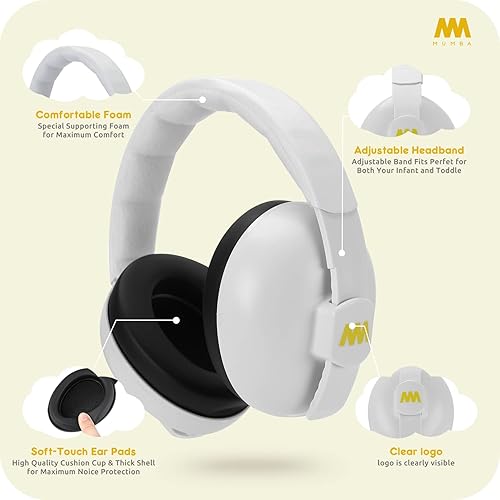 Mumba Baby Ear Protection Noise Cancelling Headphones for Babies and Toddlers Baby Earmuffs - Ages 3-24+ Months - Jamouz