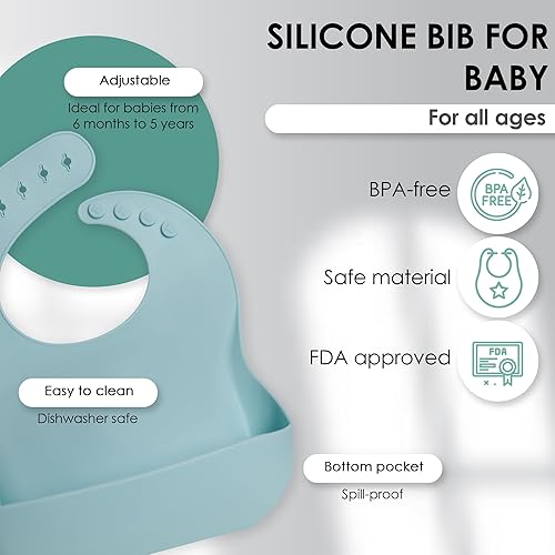 Bluet B- Silicone Baby Feeding Set - Baby Led Weaning Supplies - Baby Spoons, Suction Bowl - Plate - Baby Utensils Set - Silicone Feeding Set for Baby First Foods, Infant Eating - 8pcs - Purple - Jamouz