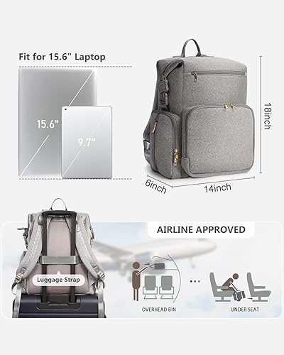 CEI-CEI Neoprene Diaper Bag Backpack with Changing Pad, Large Newborn Baby Maternity Bags Travel Tote with Insulated Pockets (Black) - Jamouz