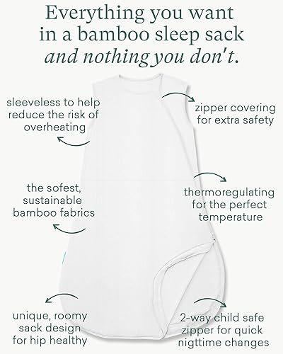 Supersoft Sleep Sack 0.5 TOG, Premium Bamboo Viscose Sleeping Bag Thin Baby Wearable Blanket 2-Way Zipper Sleep Sack - Jamouz