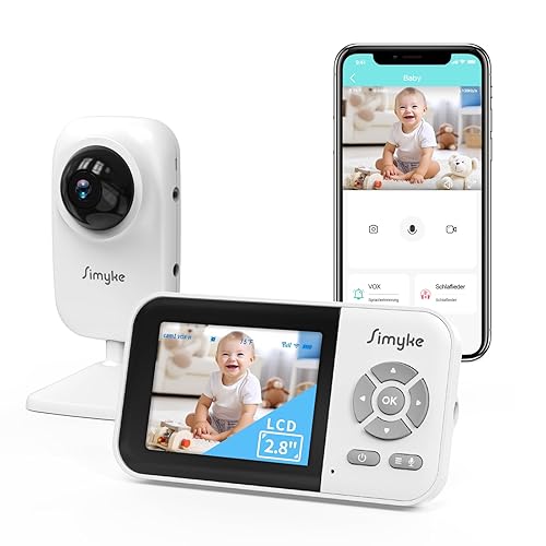 Upgrade Video Baby Monitor with 2 Cameras and Audio 2.8' Screen, Night Vision, APP, 2 Way Talk, 1200ft Long Range, Feeding Clock, Temperature Detection, Portable Wireless Baby Cam Home Use - Jamouz