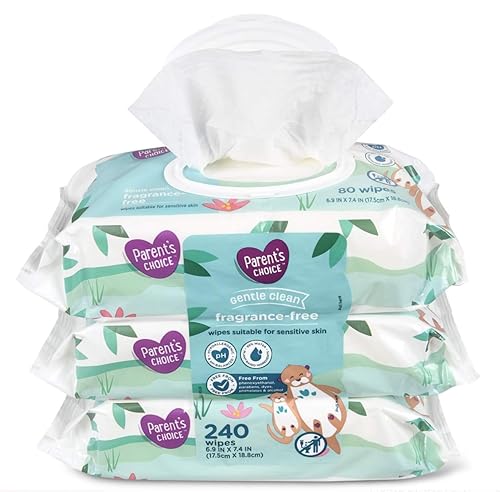 Parents Choice Baby Wipes, Fragrance Free, Quilted Soft, 240ct. - Jamouz