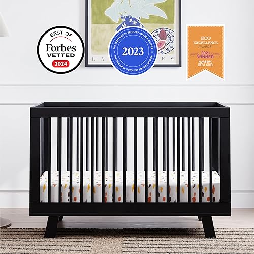 babyletto Hudson 3-in-1 Convertible Baby Crib with Toddler Bed & Daybed Conversion - Easy to Assemble - GREENGUARD Gold Certified w/ 4 Adjustable Mattress Heights - Natural - Jamouz