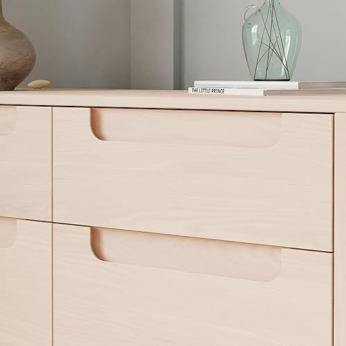 babyletto Yuzu 6-Drawer Dresser in White and Natural, Greenguard Gold Certified - Jamouz