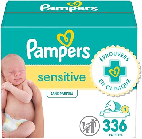 Pampers Sensitive Baby Wipes, Water Based, Hypoallergenic and Unscented, 8 Flip-Top Packs, 4 Refill Packs (1008 Wipes Total) - Jamouz