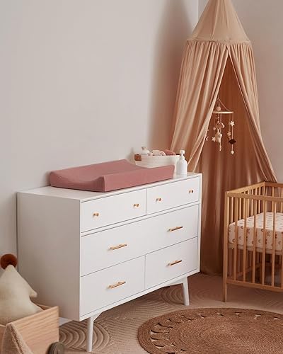 Blissful Diary Muslin Changing Pad Cover for Girls Boys, Ultra Soft Breathable Cotton, Baby Diaper Change Table Pad Covers, 2Pack (Roman Green&Leaf) - Jamouz