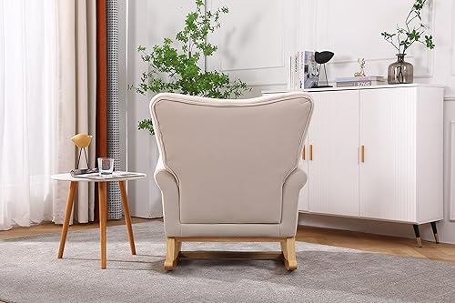 Nicbex High Back Rocking Chair Nursery Glider Chair for Nursery Velvet Upholstered Baby Rocking Chair Baby Glider Rocker,Grey - Jamouz