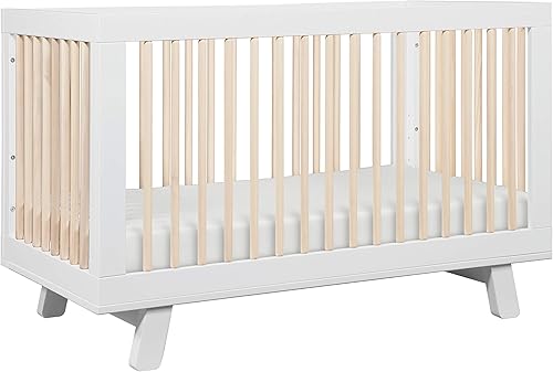 babyletto Hudson 3-in-1 Convertible Baby Crib with Toddler Bed & Daybed Conversion - Easy to Assemble - GREENGUARD Gold Certified w/ 4 Adjustable Mattress Heights - Natural - Jamouz