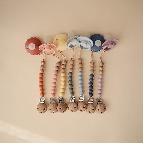 mushie 100% Silicone Baby Pacifier Clip BPA Free | Eva (Mauve) - Jamouz