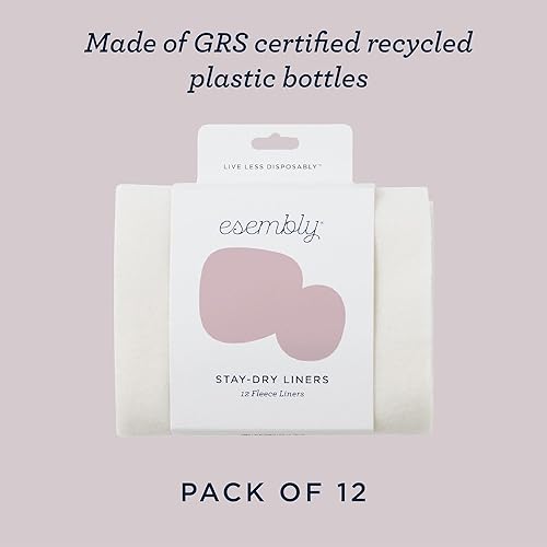 Esembly Stay-Dry and Nighttime Essentials Bundle | Stay-Dry Fleece Diaper Liners (12-Pack) and Overnighters (4-Pack) - Jamouz