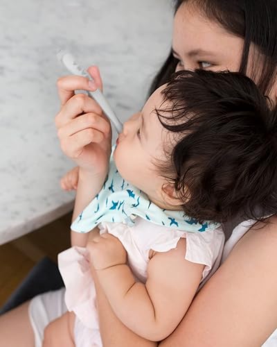 BEABA Baby's First Foods Spoon Set, Original Silicone Baby Spoons, Baby Essentials, Baby Spoons, Pack of 4 Baby Gift Set, BPA Lead & Phthalate Free, Rain - Jamouz