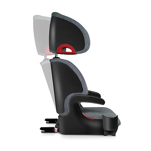 Clek Oobr High Back Booster Seat with Adjustable Headrest, Reclining Design, Latch System, and Retardant-Free Fabric, Railroad - Jamouz