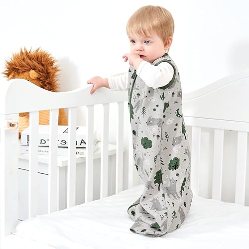 Yoofoss Baby Sleep Sack 6-12 Months Wearable Blanket for Babies 100% Cotton 2-Way Zipper TOG 0.5 Toddler Sleeping Sack 3 Pack, Soft Lightweight Sleep Sacks - Jamouz