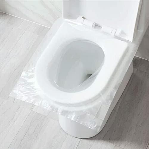 EGV-50 Pieces Disposable Plastic Toilet Seat Cover Waterproof, WC Cushion Toilet Cushion for Baby Pregnant Mom, Independent Packaging Suitable for Travel - Jamouz