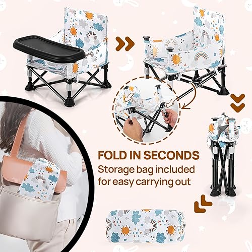 Portable Baby Chair Baby Booster Seat, Toddler Camping Chair & Toddler Beach Chair(Sun) - Jamouz