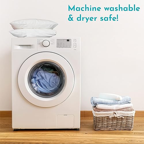 Little Sleepy Head Toddler Pillow for Kids (13 x 18) Bundle with Cozy White 100% Cotton Toddler Pillowcase - 2 Items - Jamouz