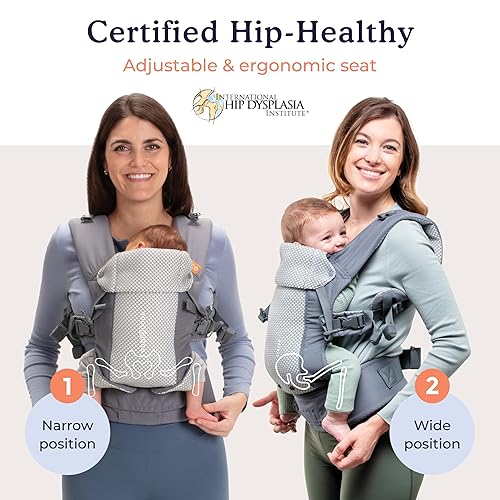 Beco Baby Carrier Gemini Newborn to Toddler-Front, Back and Hip Seat Carrier,Baby Carrier Backpack & Baby Front Carrier with Adjustable Seat,Ergonomic Baby Holder 7-35lbs (Grey) - Jamouz