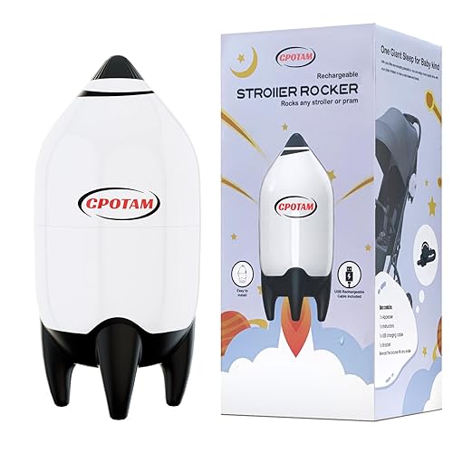 Vibrating Baby Stroller Rocker Rechargeable, Portable Baby Sleep Soother Aid Rocks Any Stroller, Buggy, Adjustable Speed, Fits All Pushchairs, Prams, Stroller - Jamouz