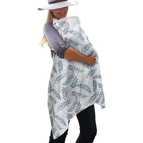 Bebe au Lait Nursing Cover, Apron, Shawl, Privacy Covers for Breast Feeding & Pumping, Breastfeeding Cover for Mom, Soft, & Breathable Muslin Cotton, Full Coverage, One Size Fits All - Athens - Jamouz