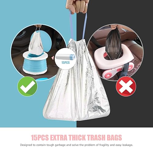 Portable Potty for Toddler Travel Foldable Potty Seat for Toddler Training Toilet for Kids Boys Girls Car Potty On The Go Potty Travel Potty Chair for Camping Park Indoor/Outdoor (Blue) - Jamouz