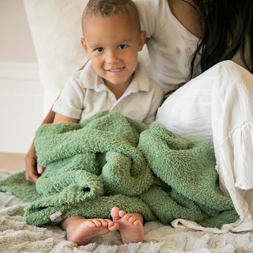 SARANONI Bamboni Luxury Baby Blanket | Plush Blanket for Infant Boys & Girls | Receiving Blanket 30” x 40” | Sky Blue - Jamouz