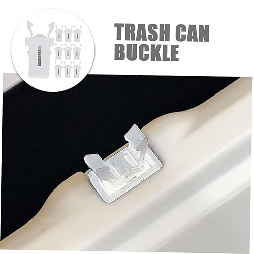 Generic 10pcs Switch Lock Trashcan Lock Trash Bin Lock Replacement Buckles for Trashcan Household Waste Bin Clip Latches Trashcan Supplies Trashcan Buckle White Button Plastic Garbage Can - Jamouz