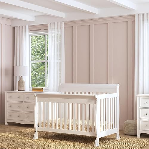DaVinci Kalani 4-in-1 Convertible Crib in White, Greenguard Gold Certified - Jamouz