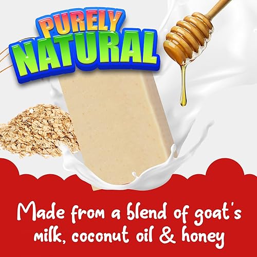 Cactus Honey & Oats Goats Milk Kids Soap, 4oz Wash Bar – Natural Oatmeal Soaps for Kids - Jamouz