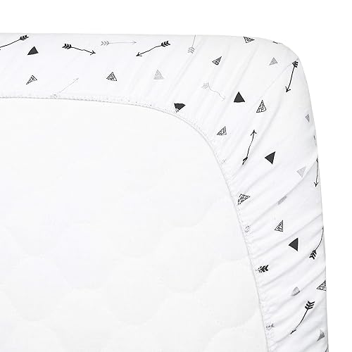 TL Care 2 Pack Fitted Pack N Play Playard Sheet 27' x 39', Soft Breathable Neutral 100% Cotton Jersey Pack and Play Sheet, Gray Star/Gray Zigzag, for Boys and Girls, Fits Most Mini Crib - Jamouz