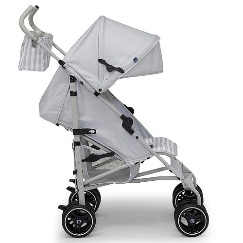 babyGap Classic Stroller - Lightweight Stroller with Recline, Compact Fold & Removable Parent Organizer - Made with Sustainable Materials, Grey Stripes - Jamouz