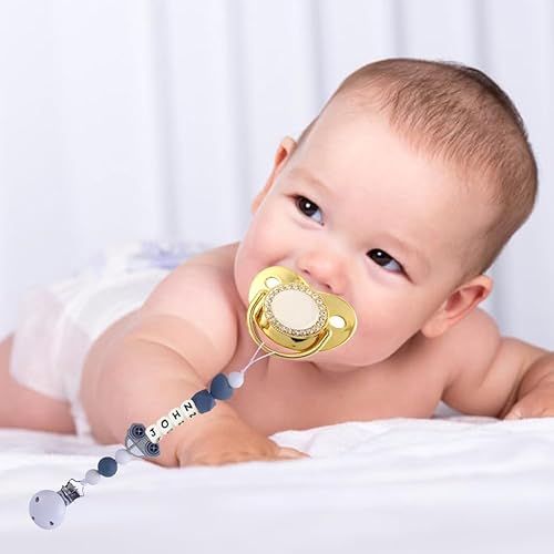 Personalized Pacifier Clip with Name for Boys Custom Stroller Clip Silicone Pacifier Chain Holder Clips - Jamouz
