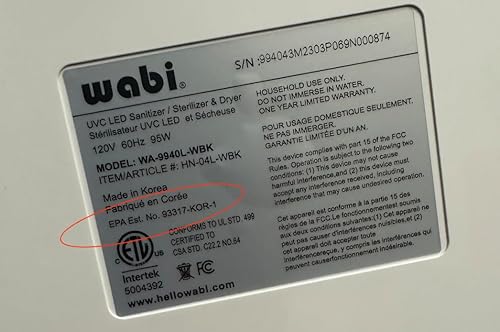 Wabi UVC LED Sanitizer & Dryer Ultra (White + Gunmetal Trim) - Jamouz