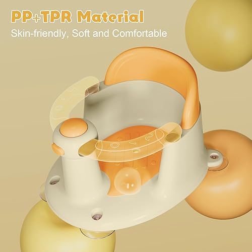 Baby Bath Seat for Babies 6 Months & Up, Bath Seats for Babies Sitting Up, 3 Baby Bath Toys, Open Design Bathtub Seat for Baby, Non-Slip, Compact Toddler Bath Seat. - Jamouz