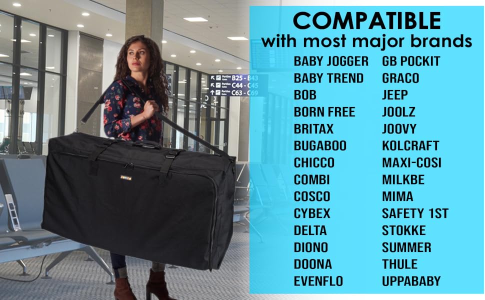 ZOHZO Stroller Bag - compatible with most major brands of strollers, double, joggers, systems