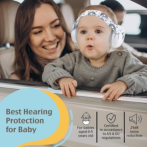 'CuddleEars' 2 in 1 Baby Ear Muff - Noise Canceling Infant Toddler Headphone Hearing Protection Earmuff for Plane - Jamouz
