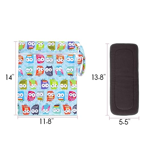 Damero 5-Layer Reusable Diapers Baby Inserts, 12PCS Cloth Diaper Inserts with an Extra Storage Bag - Jamouz