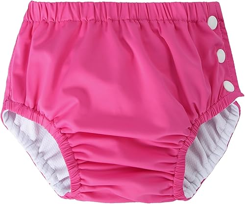 Baby Newborn Reusable Swim Diapers Washable Toddler Swim Diaper Unisex Infant Swimming Diapers Hot Pink, 6-18 Months - Jamouz