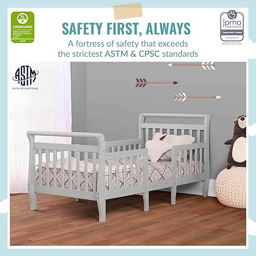 Emma 3-In-1 Convertible Toddler Bed In Fuschia Pink, Converts To Two Chairs And-Table, Low To Floor Design, JPMA Certified, Non-Toxic Finishes, Safety Rails - Jamouz