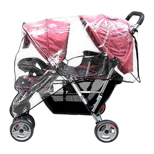 Aligle Weather Shield Double Popular for Swivel Wheel Stroller Universal Size Baby Rain Cover/Wind Shield Deal (Black) - Jamouz