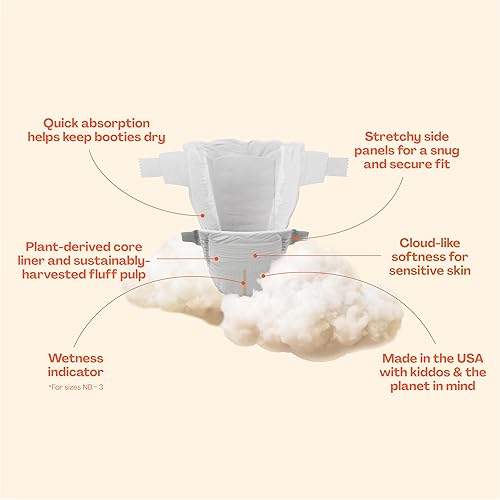 Hello Bello Premium Diapers Size 4, Honeysuckle Designs, 58ct Club Box, Hypoallergenic and Extra Absorbent - Jamouz