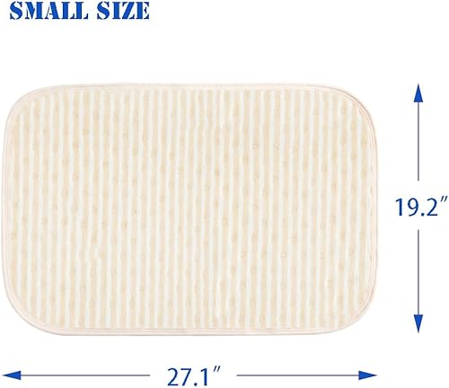 Organic Cotton Waterproof Newborn Infant Baby Bassinet Bedding Mattress Pads Bed Wet Diaper Cradle Crib Stroller Absorbent Changing Mat Nursing Incontinence Sheet For Toddler Adults (brown-stripe, S) - Jamouz