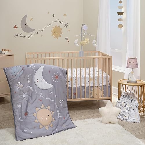Bedtime Originals Little Star Celestial Moon Nursery Lamp with Shade and Bulb - Jamouz